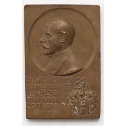 Dr. Chizsnei Cherven Flórisnak hálás tanítványai és tisztelői plakett 1861-1911