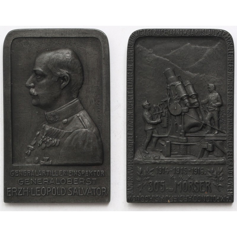 Lipót Szalvátor Főherceg ón plakett 1916, G.Hermann