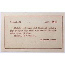 Miskolc 20 korona 1919