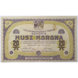 Hadifogolytábor Somorja 20 korona 1916