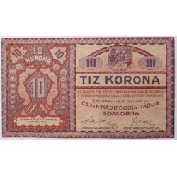 Hadifogolytábor Somorja 10 korona 1916
