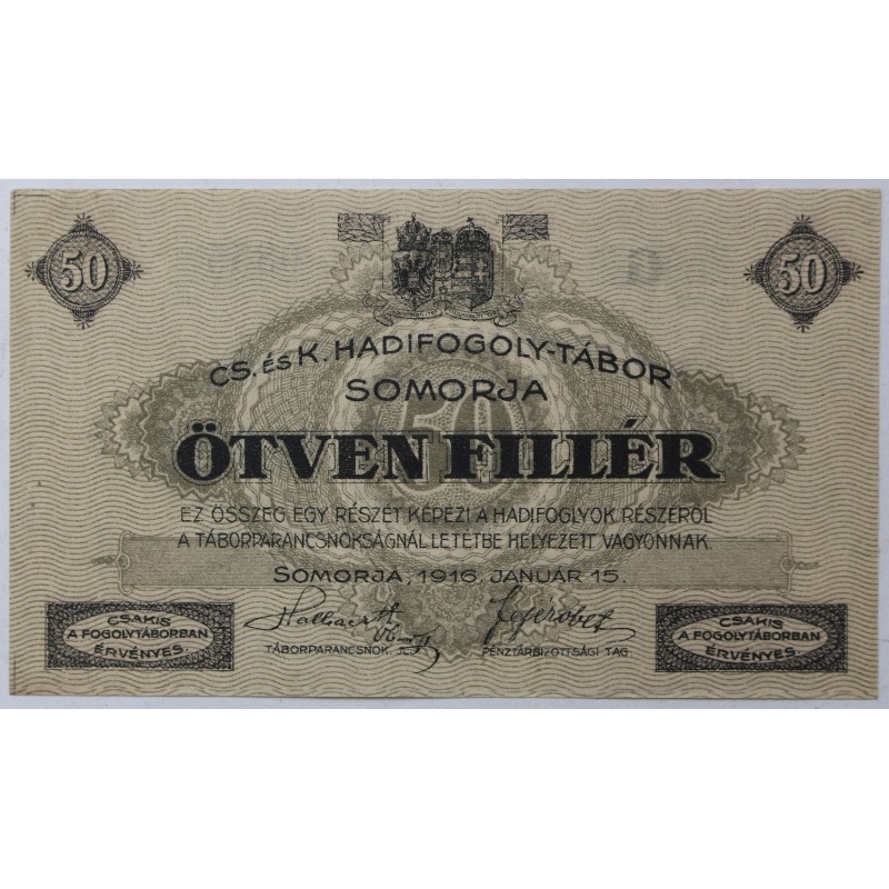 Hadifogolytábor Somorja 50 fillér 1916
