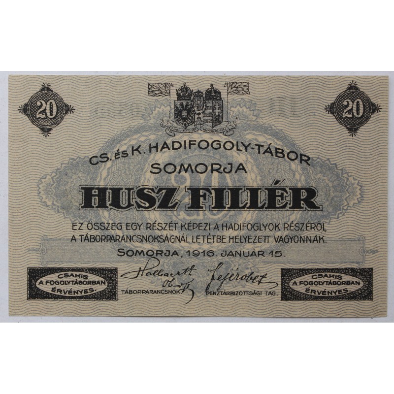 Hadifogolytábor Somorja 20 fillér 1916
