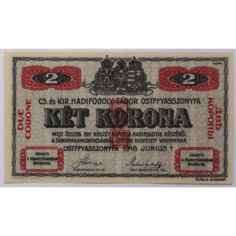 Hadifogolytábor Ostffyasszonyfa 2 korona 1916
