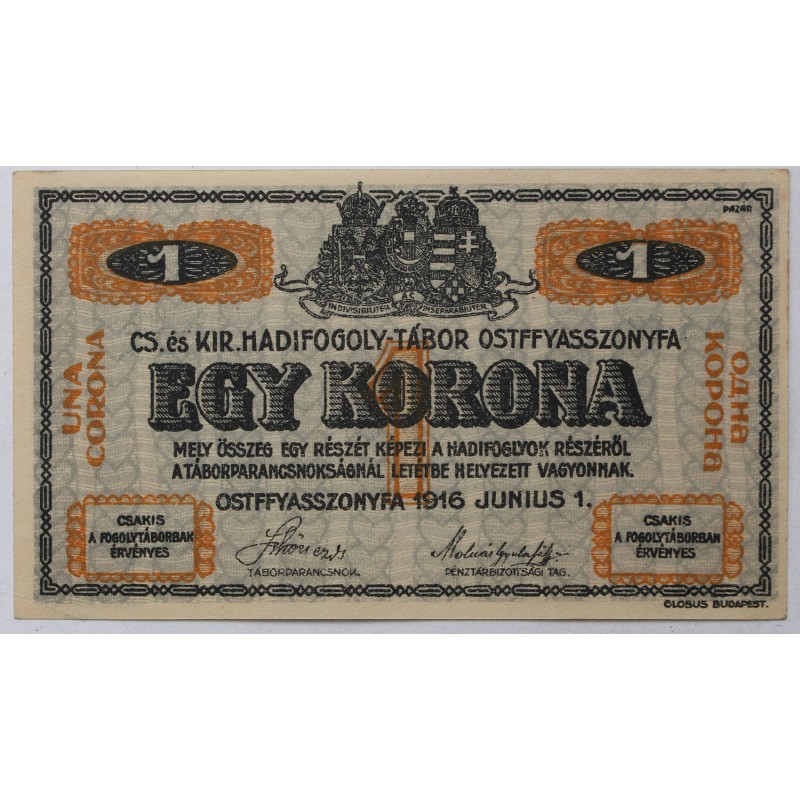 Hadifogolytábor Ostffyasszonyfa 1 korona 1916