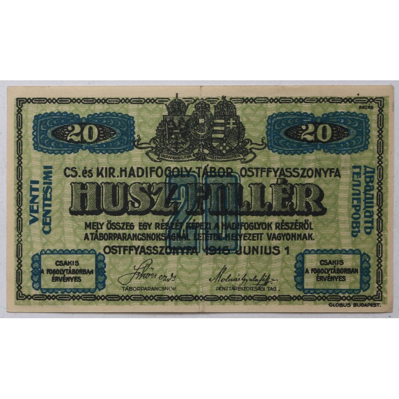 Hadifogolytábor Ostffyasszonyfa 20 fillér 1916