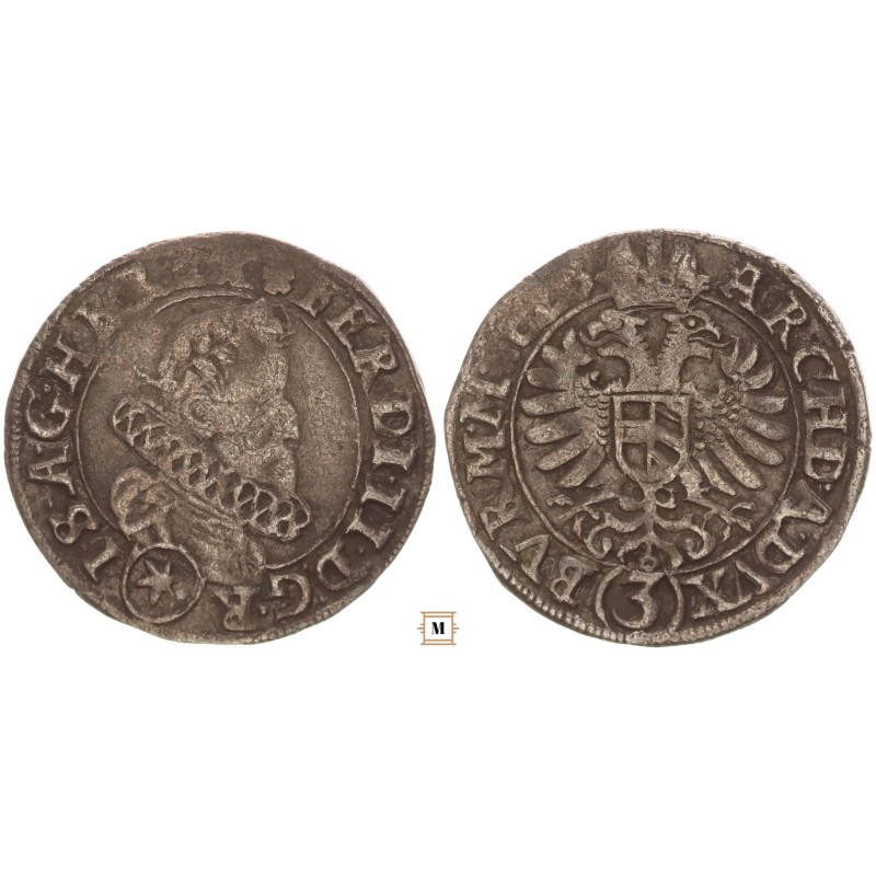II. Ferdinánd 3 krajcár 1626 Kuttenberg