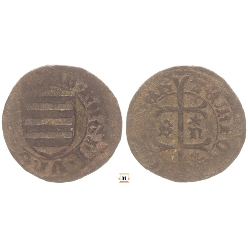 Hunyadi János 1446-53 denár B-n* ÉH 485