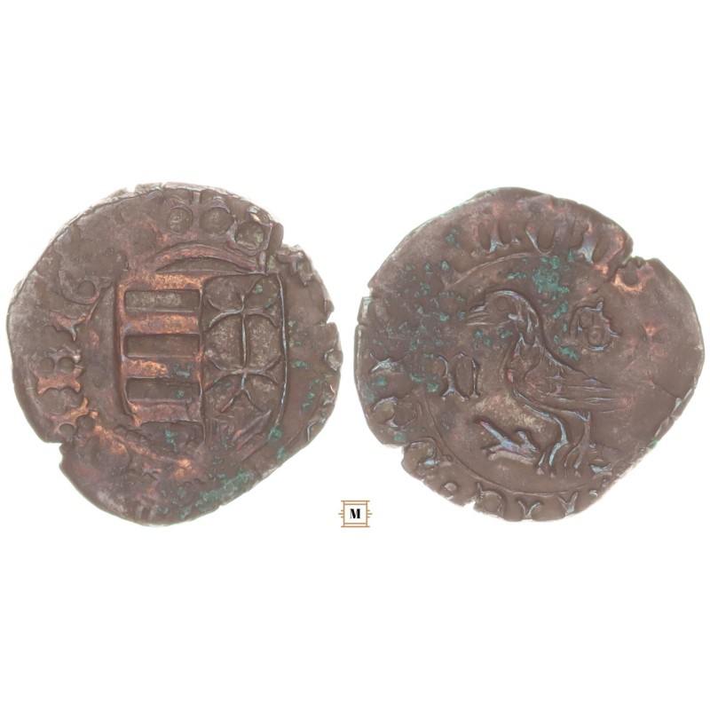 I. Mátyás 1458-90 denár n-E ÉH 558