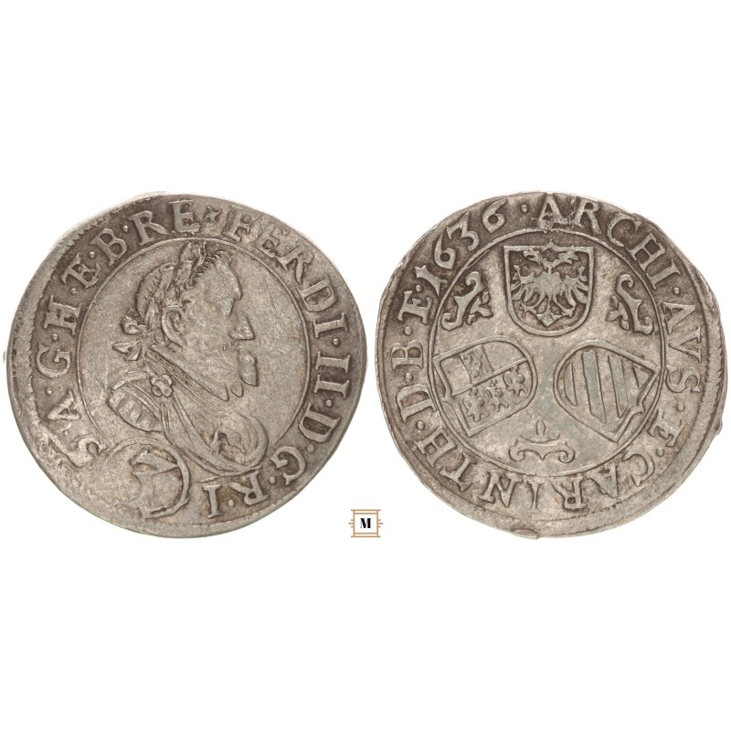II. Ferdinánd 3 krajcár 1636 St. Veit