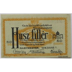 Hadifogolytábor, Nagymegyer 20 fillér 1916 MS változat