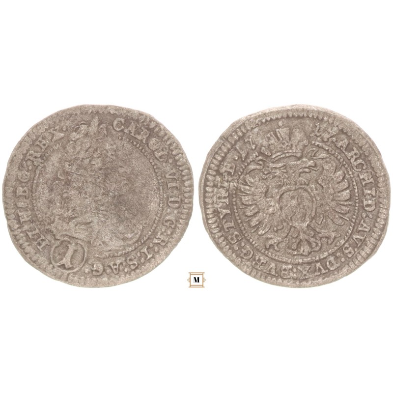 III. Károly 1 krajcár 1717 Graz