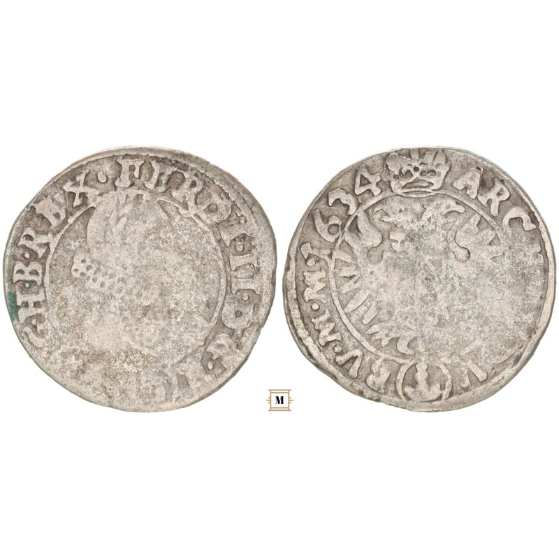 II. Ferdinánd 3 krajcár 1634 Prága