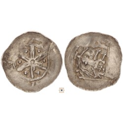 Friesachi denár Bernhard 1202-56 St. Veit