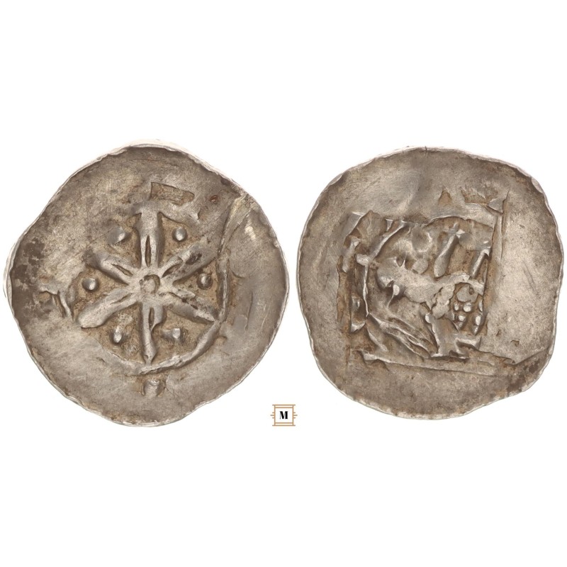 Friesachi denár Bernhard 1202-56 St. Veit