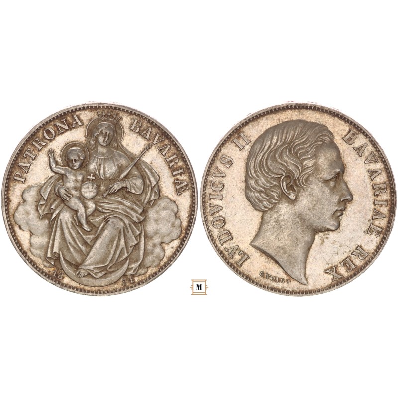 Bajorország, II. Lajos Vereinstaler 1871