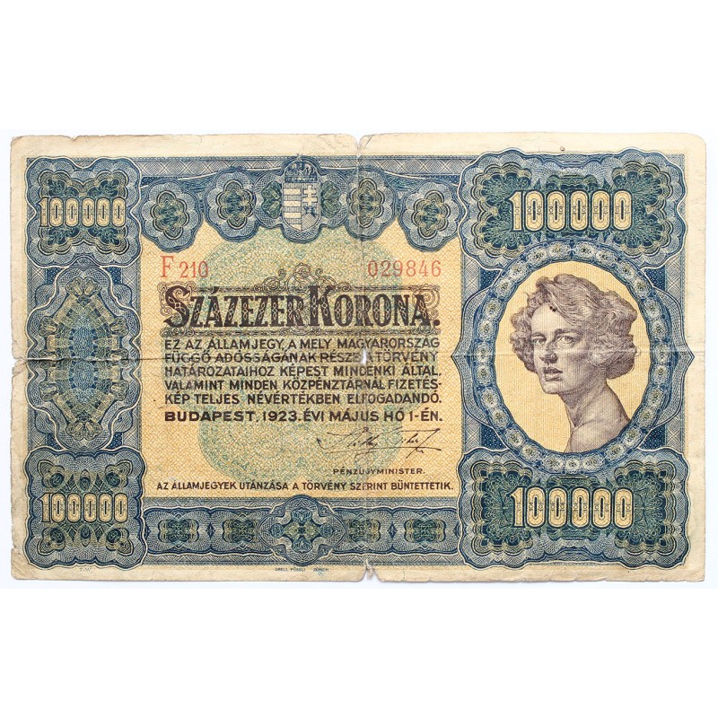 100000 korona 1923