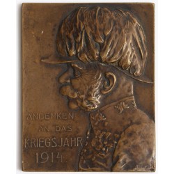 Ferenc József - Andenken an das Kriegsjahr 1914 bronz plakett, Stiasny