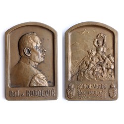 Svetozar Boroevic tábornagy - Isonzo hadsereg 1915 emlékplakett, G.Herrman