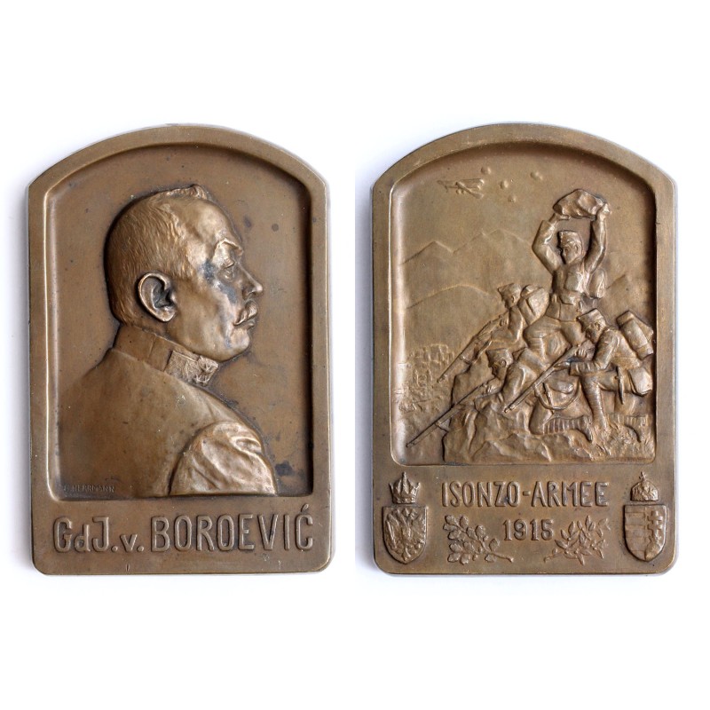 Svetozar Boroevic tábornagy - Isonzo hadsereg 1915 emlékplakett, G.Herrman