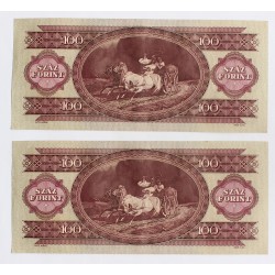 100 Forint 1960  2 db sorszámkövető