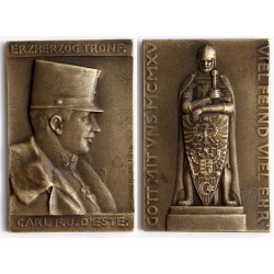 IV. Károly mint trónörökös bronzplakett én./1915/, Weinberger