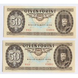 50 Forint 1989 2 db sorszámkövető