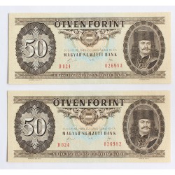 50 Forint 1989 2 db sorszámkövető