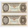 50 Forint 1989 2 db sorszámkövető