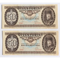 50 Forint 1975  2 db sorszámkövető