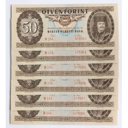50 Forint 1969 6 db sorszámkövető