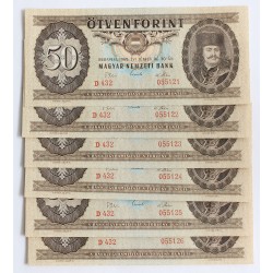 50 Forint 1969 6 db sorszámkövető