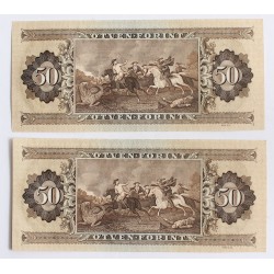 50 Forint 1969 2 db sorszámkövető