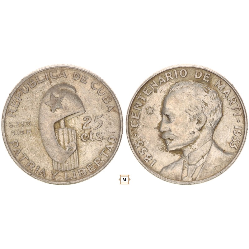 Kuba 25 centavos 1953