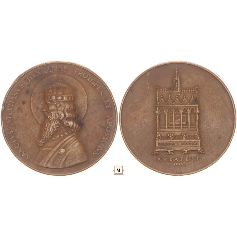 Szent István év Budapest 1938 bronzérem