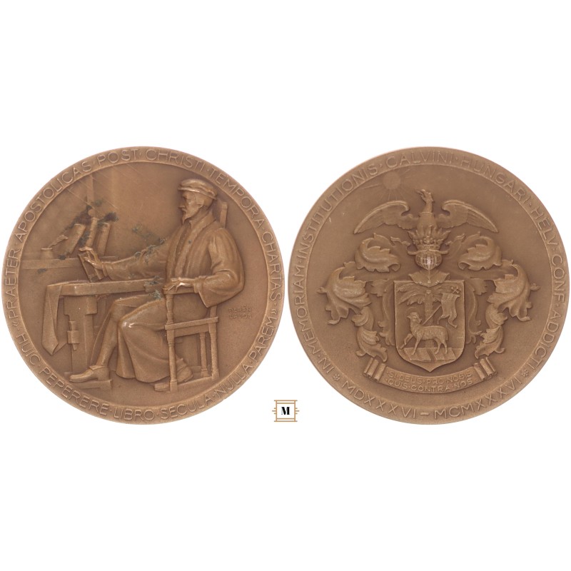 Kálvin Institutiójának 400 éves emlékezetére - Magyar Reformátusok 1936 bronzérem