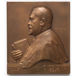Judaika - Dr. Hevesi Simon Rabbi 1925 emlékplakett, Csillag