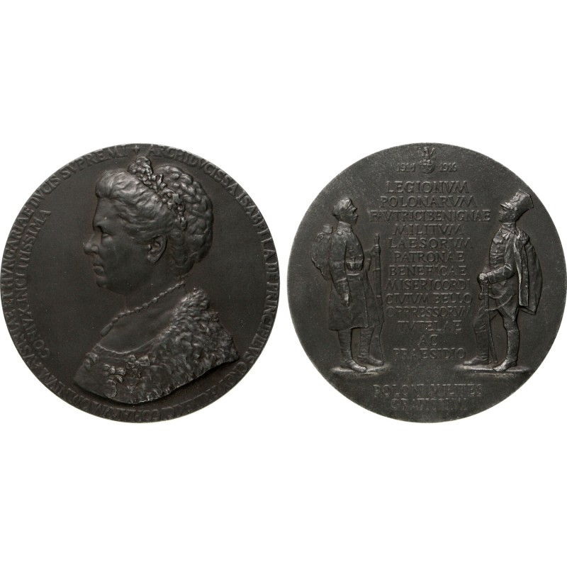 I. Vh. Lengyel Legionáriusok tisztelgése Isabella von Croy-Dülmen előtt ón emlékérem