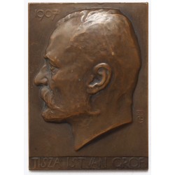 Tisza István gróf 1907 bronz plakett, Beck Ö. Fülöp