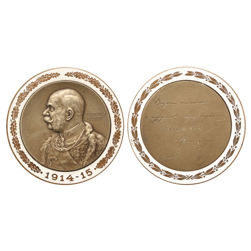 Ferenc József fehér zománcozott érem 1914-15