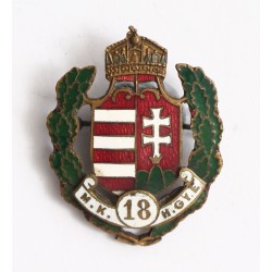 M. Kir. 18. Honvéd Gyalogezred zománcos sapkajelvénye