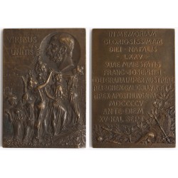 Ferenc József 75. születésnapjára bronz plakett  1905, Szirmai Antal