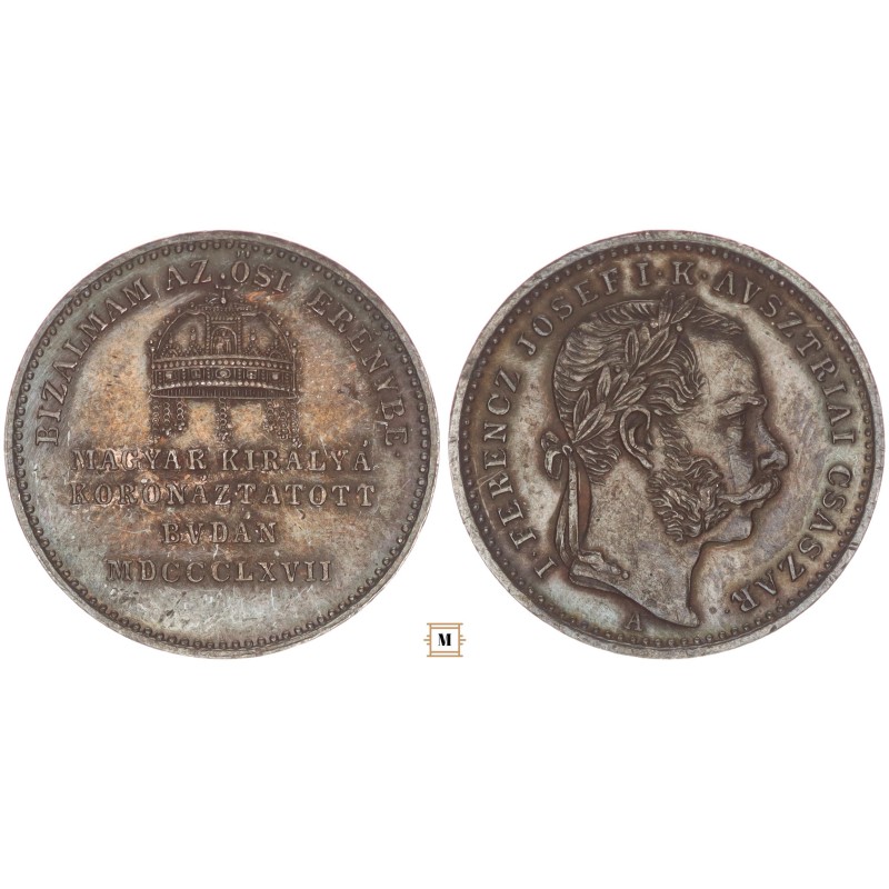 Ferenc József budai koronázási zseton 1867 kicsi