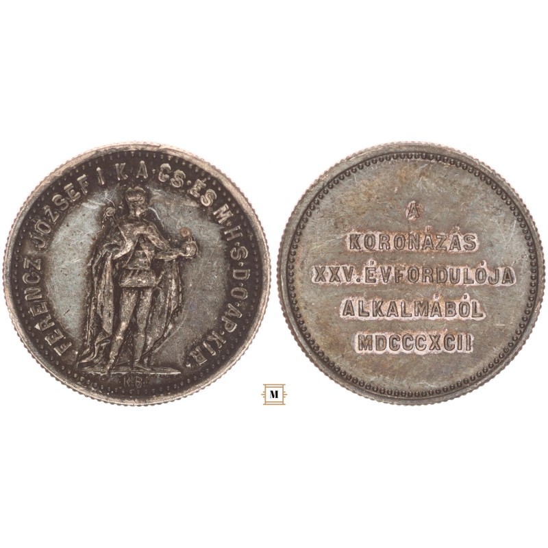 Ferenc József A koronázás 25.évfordulója alkalmából zseton 1892