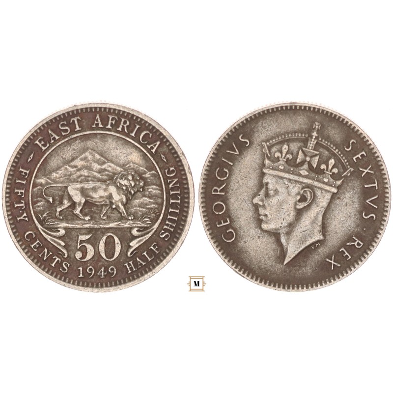 Brit Kelet-Afrika 50 cents 1949