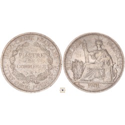 Francia Indokína 1 piastre 1901