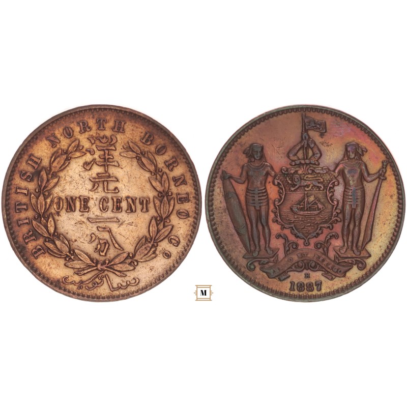 Brit Észak-Borneo 1 cent 1887 H