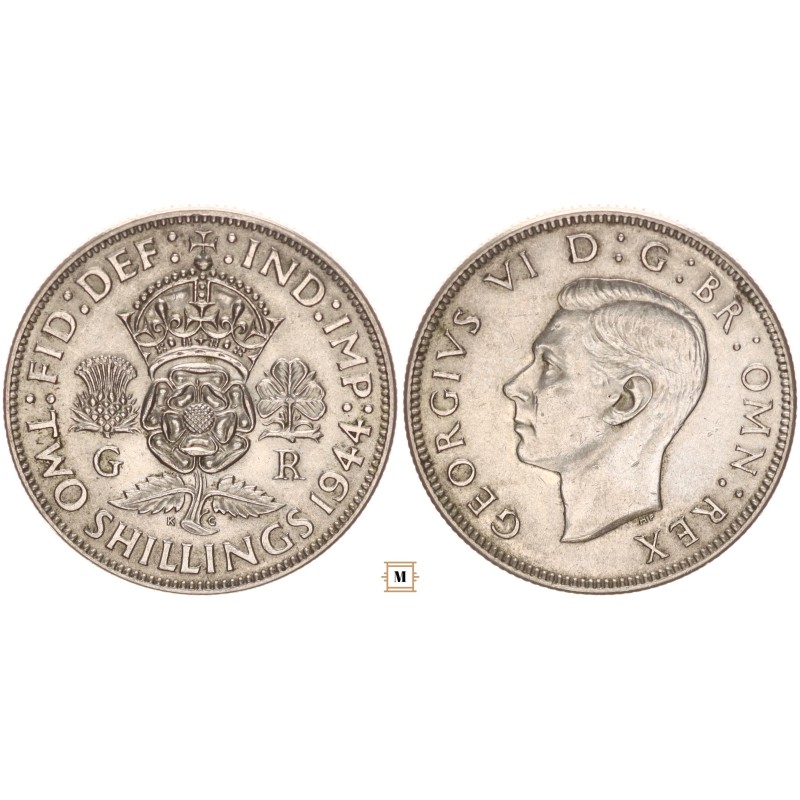 Nagy-Britannia VI. György 2 schillings 1944