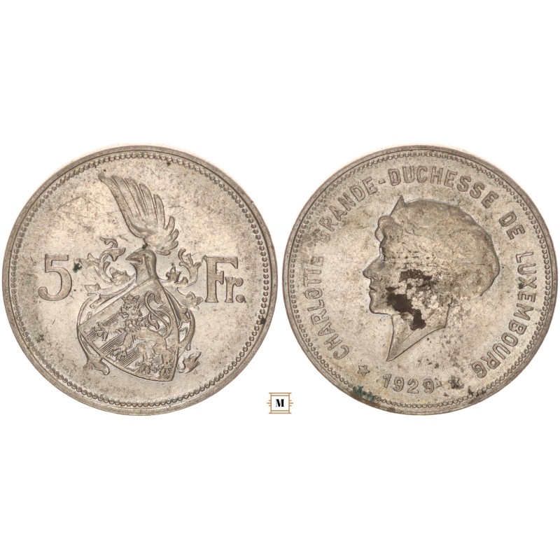 Luxemburg 5 francs 1929