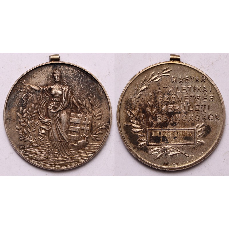Magyar Athletikai Szövetség sportérem diszkoszvetés 1934